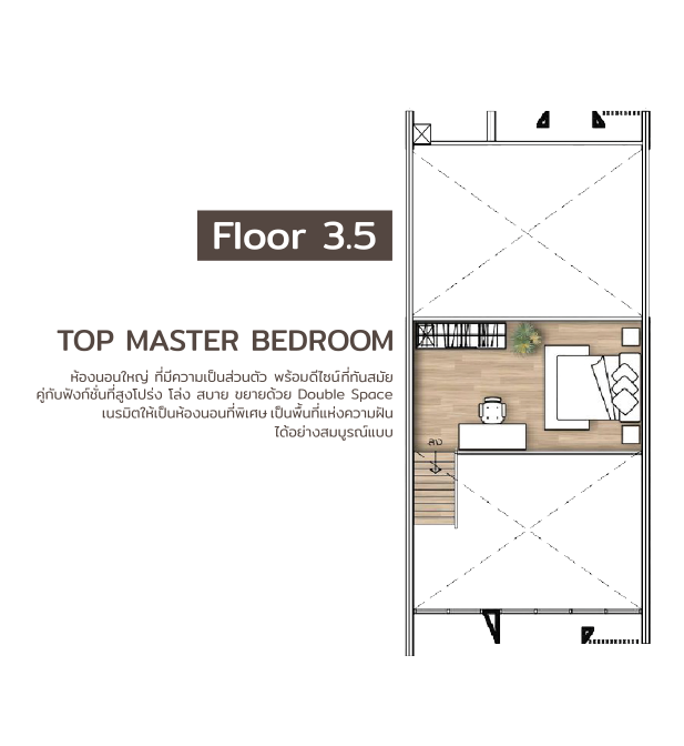 แปลนชั้น 3.5 — Top Master Suite ชญาดา บิซ เพลส
